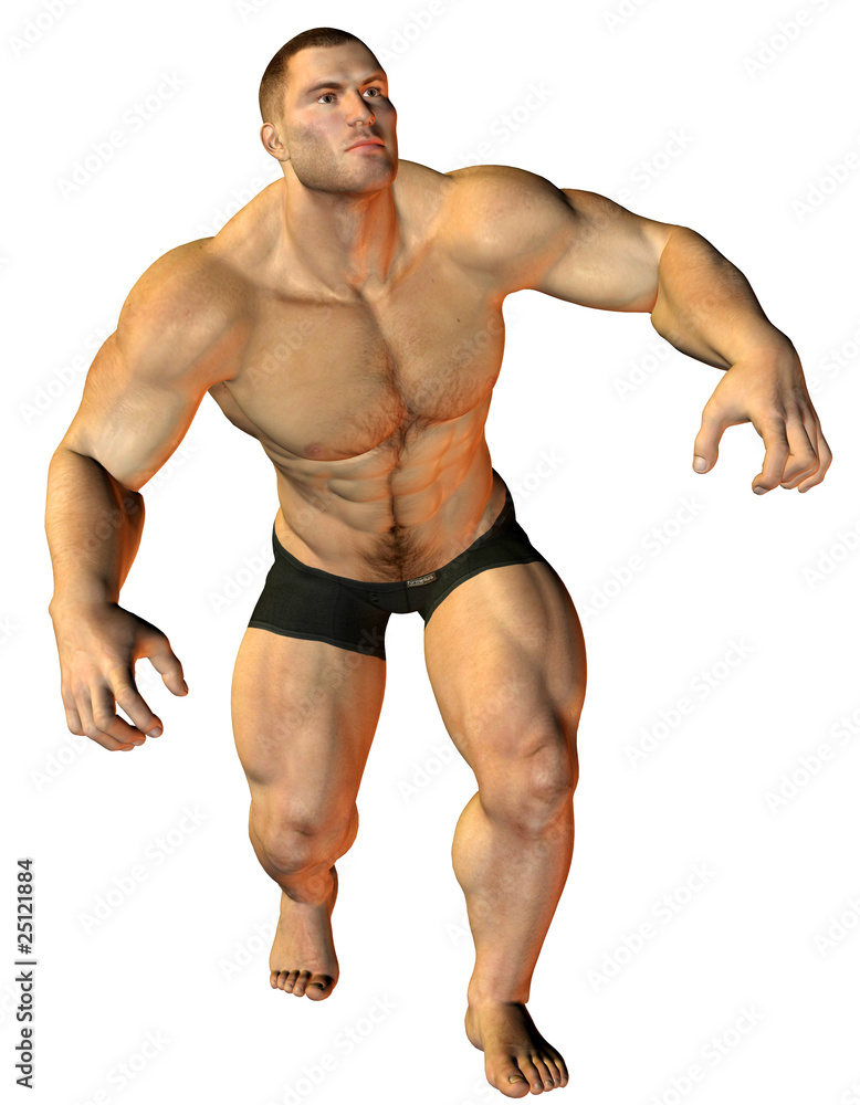 Body Builder in Lauf Pose