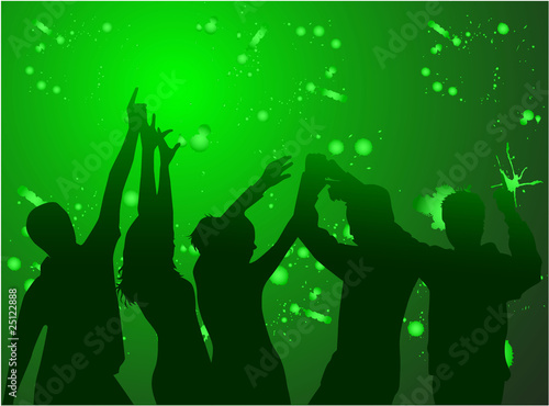 Dancing silhouettes-green background