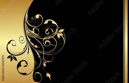 golden floral background