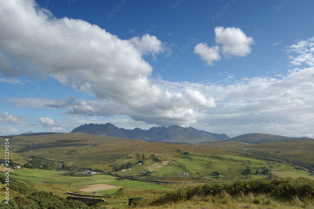 Cuillins and Carbostmore with big cloud