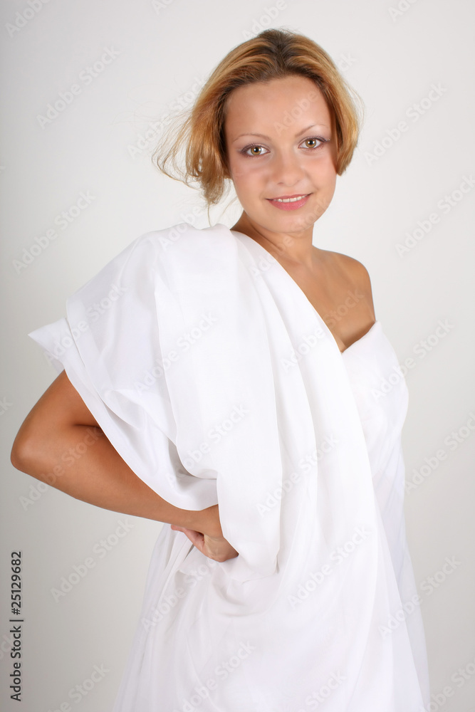 portrait of woman dressed like Greek Goddess portrait of woman dressed like Greek Goddess