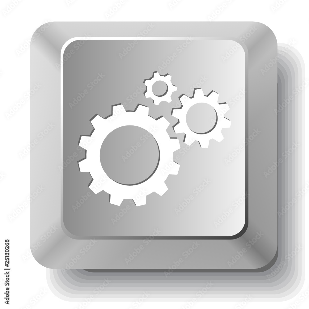 Gears. Vector computer key. Gears. Vector computer key.