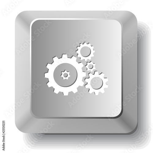 Gears. Vector computer key.