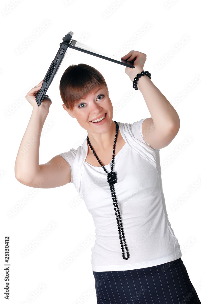 charming young business woman in a white shirt charming young business woman in a white shirt