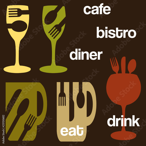 cafe food and drink concept graphics