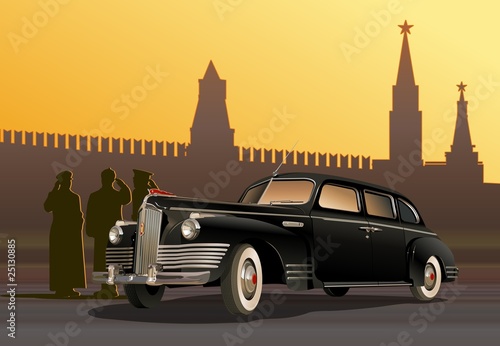 Vector vintage limousine