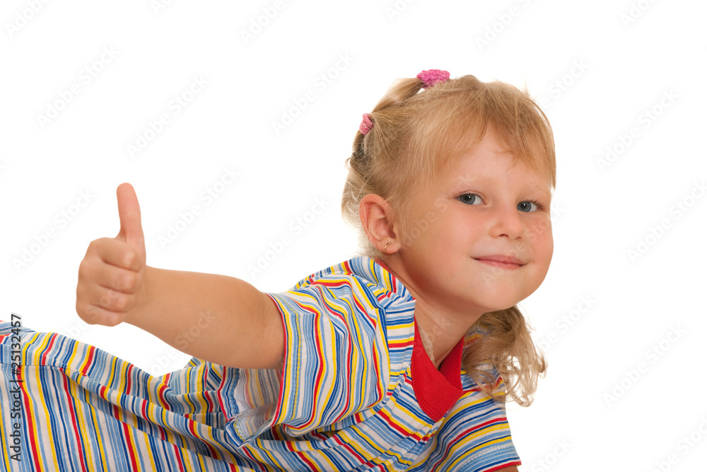 Smiling girl with thumb up Smiling girl with thumb up