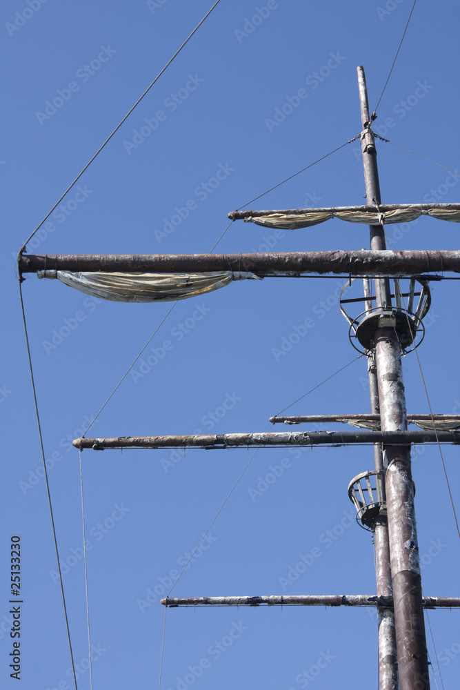 Mast of a tall Ship in the Port Mast of a tall Ship in the Port