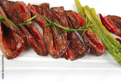beef meat with asparagus
