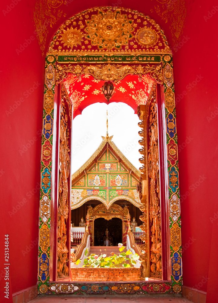 Native Thai style temple door