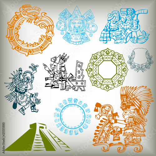 Vector set - American Indian national patterns