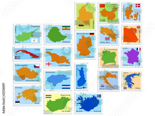 Canvas Print vector stamp collection