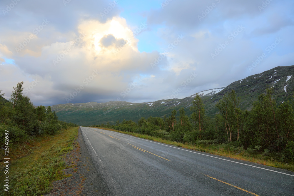 Road from Oslo to Bergen. Norway, scandinavian Europe.