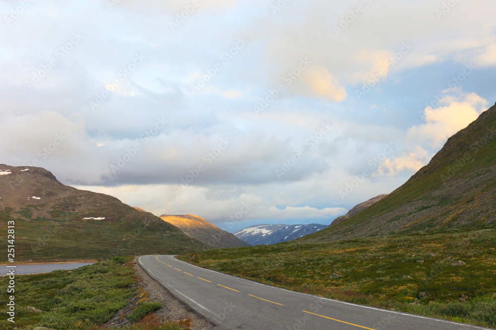 Naklejka premium Road from Oslo to Bergen. Norway, scandinavia.