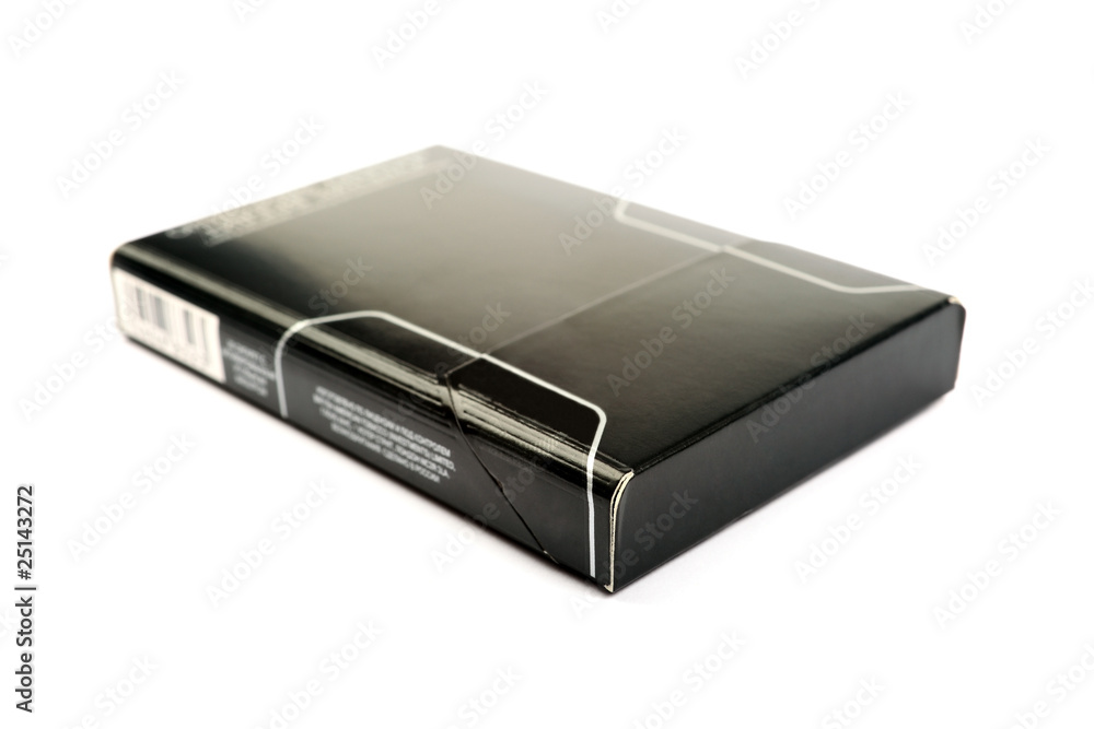 Black pack of cigarettes isolated on white background. Black pack of cigarettes isolated on white background.