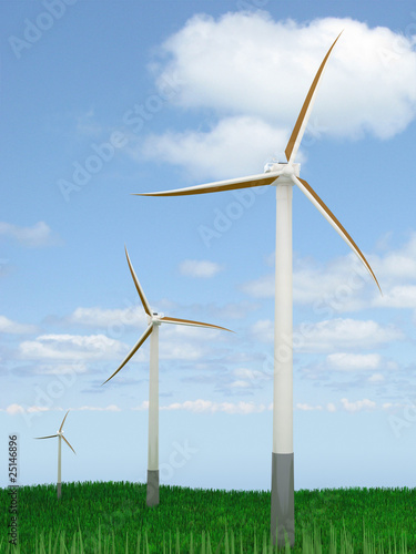 Wind turbines farm © 3ddock