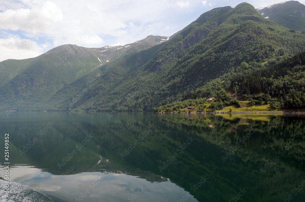 Reflections in Fjaerlandsfjord, Norway