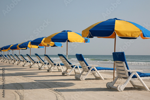 Beach chairs in the sand