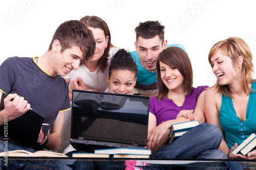 group of  students with notebook
