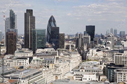 aerial view with buildings against blue sky