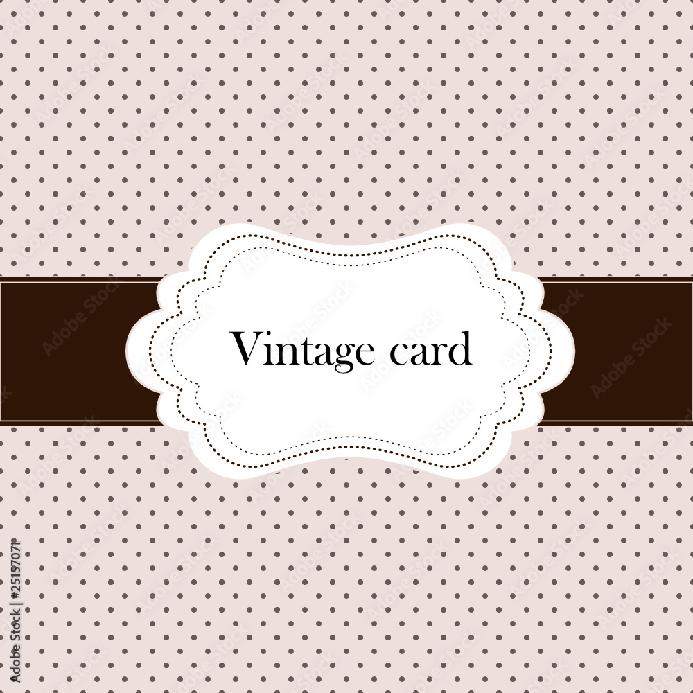 Vintage card, polka dot design