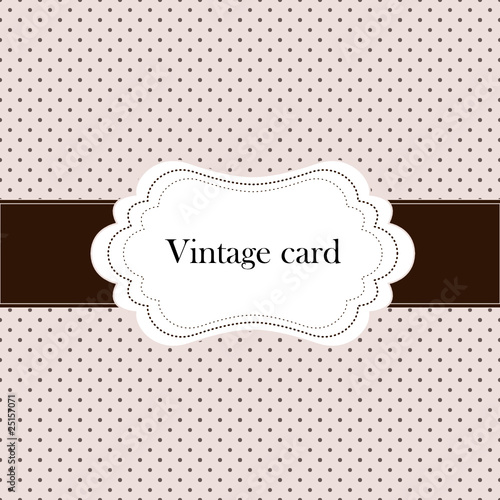 Vintage card, polka dot design