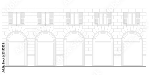 Neo-renaissance architecture vector illustration