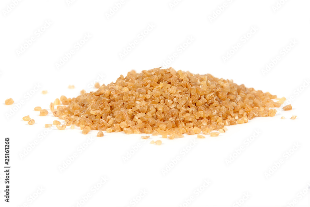 A pile of bulghur isolated on white background A pile of bulghur isolated on white background