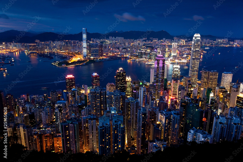 Fototapeta premium Hongkong Sonnenuntergang