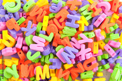 Colorful foam letters