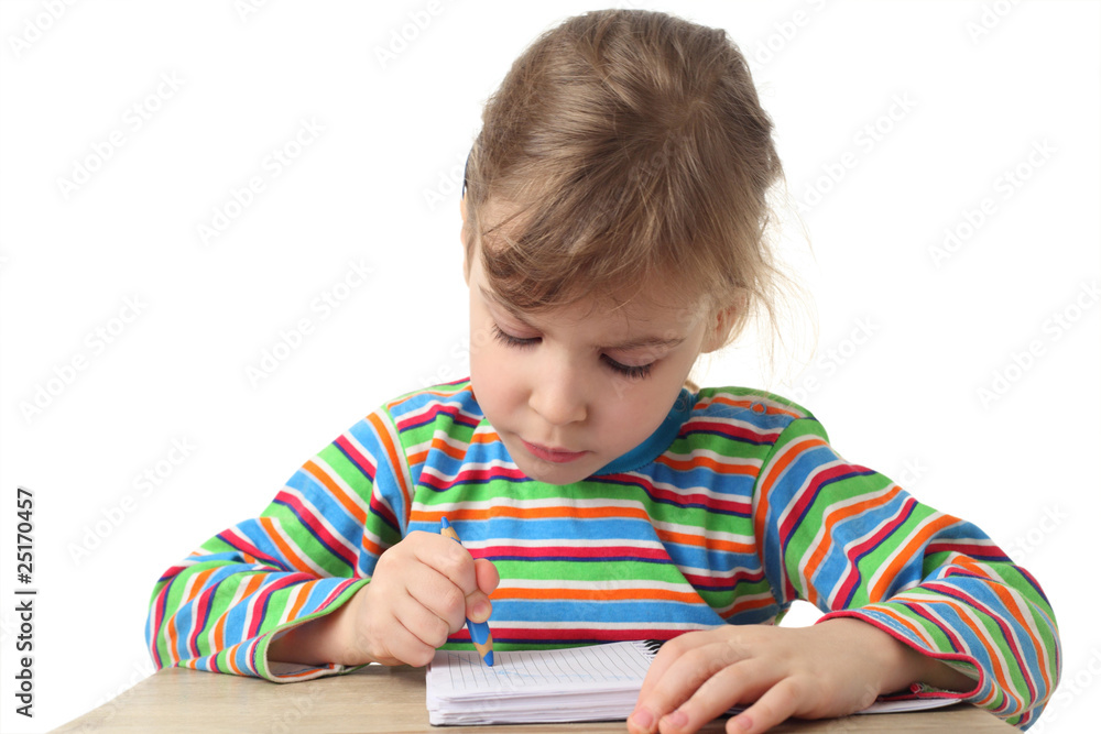 little caucasian girl in multicolored shirt painting, half body, little caucasian girl in multicolored shirt painting, half body,