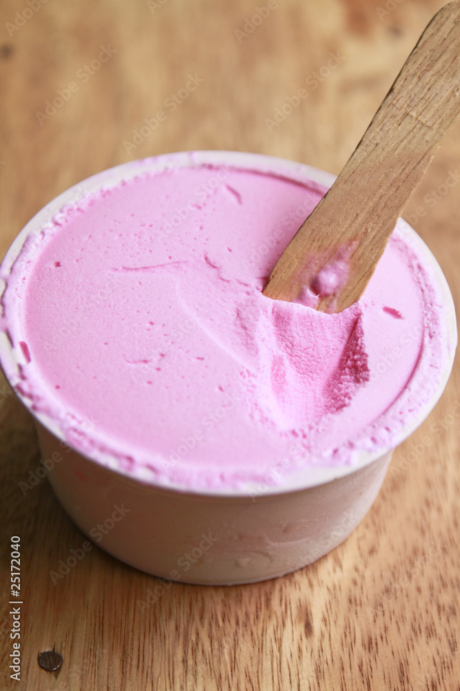 Strawberry ice cream in cup Strawberry ice cream in cup