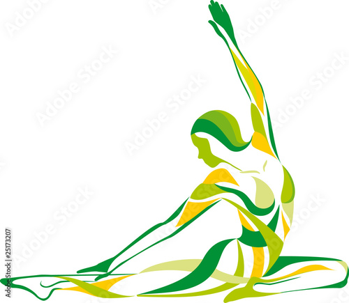 fitness YOGA girls vector