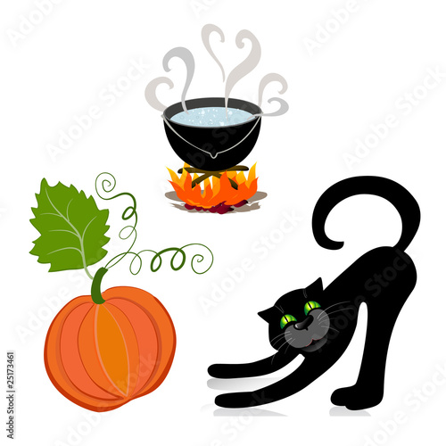 pumpkin cat cauldron
