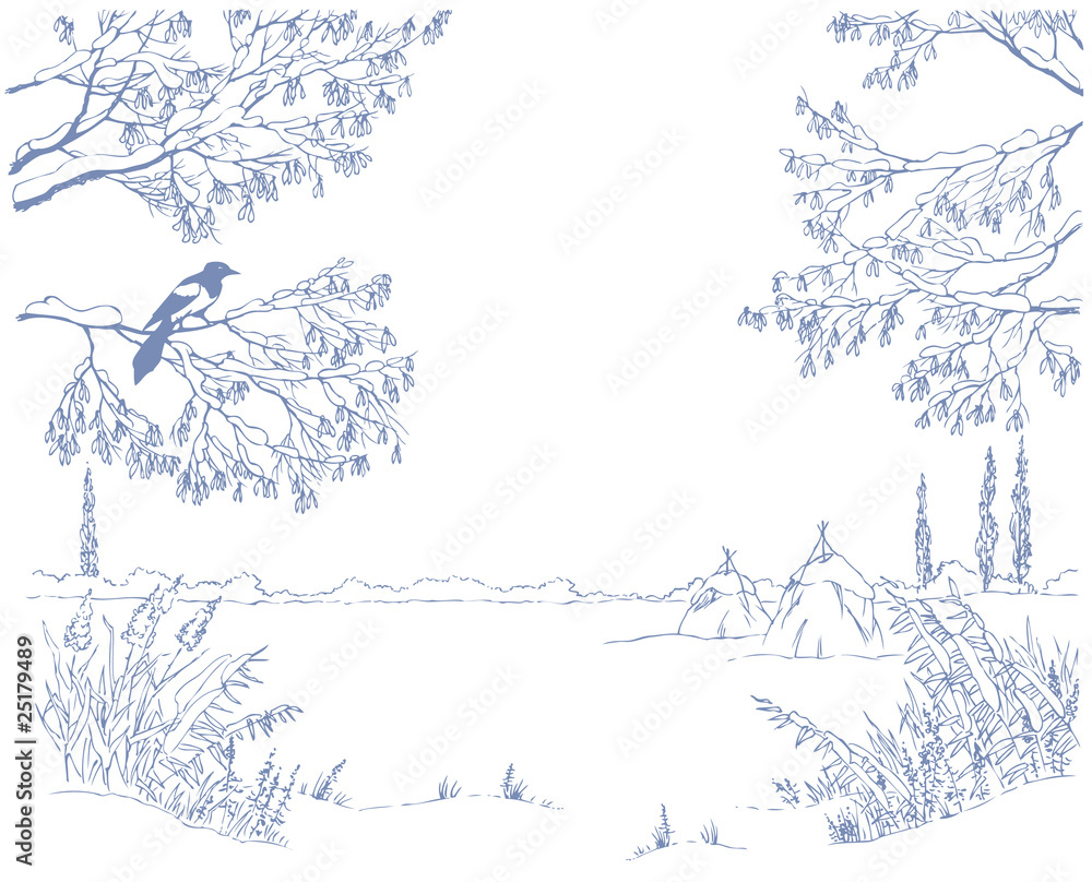 Fototapeta premium Winter frame