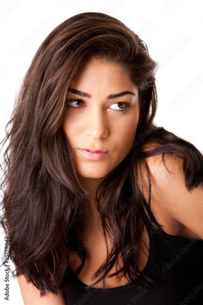 Face of beautiful brunette Face of beautiful brunette