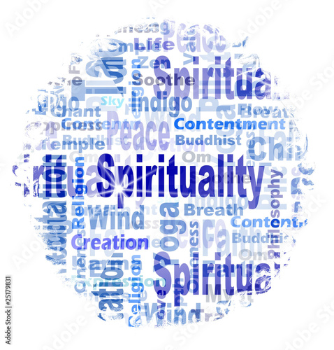 Oval Shaped Spirituality Tag or Word Cloud