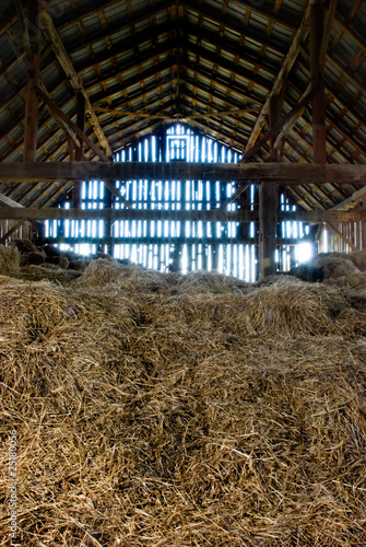 Stampa su tela Old barn full of hay