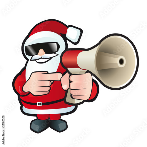weihnachtsmann mit megafon
