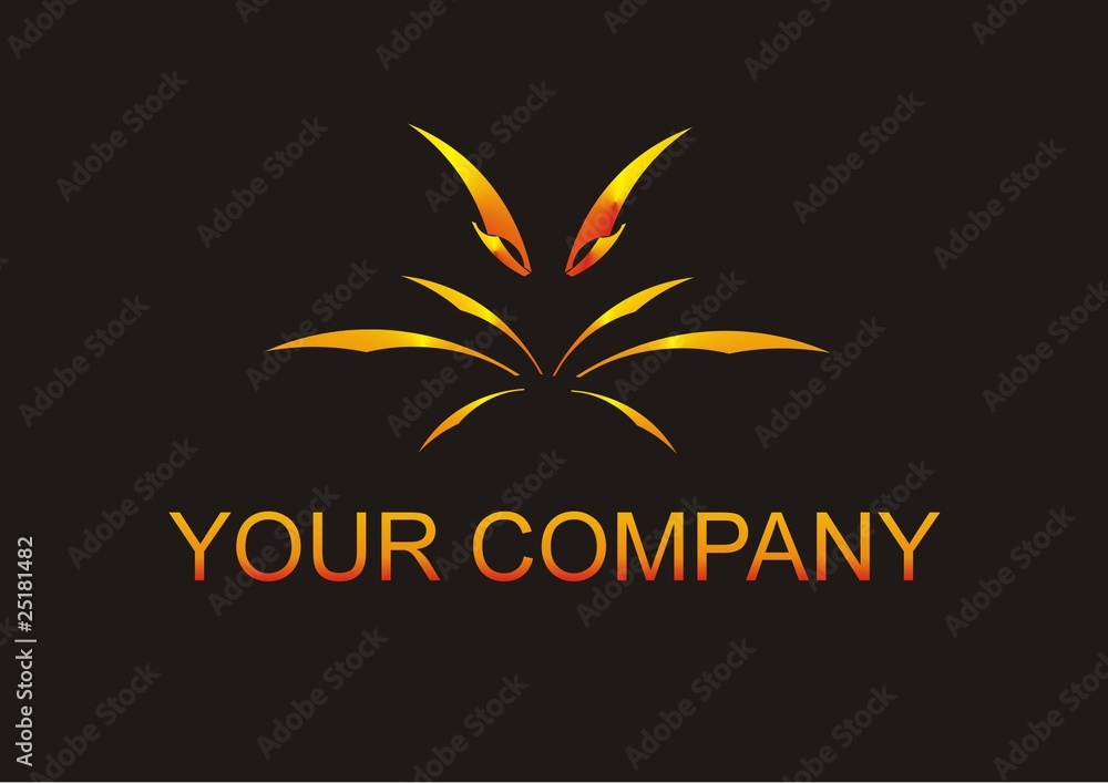 Obraz premium Fiery logo on a black background