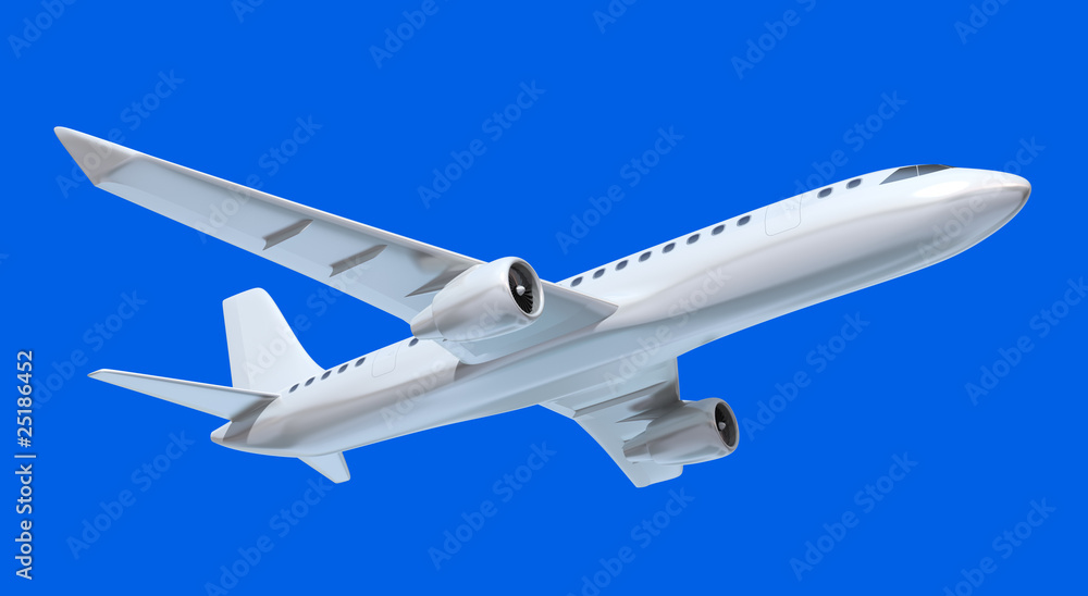 Airplane in the air isolated on blue sky. my own design Airplane in the air isolated on blue sky. my own design