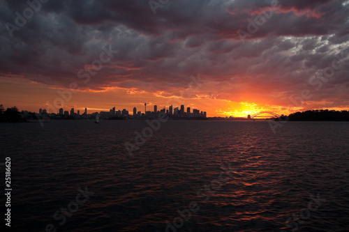 Sunset over Sydney Harbour