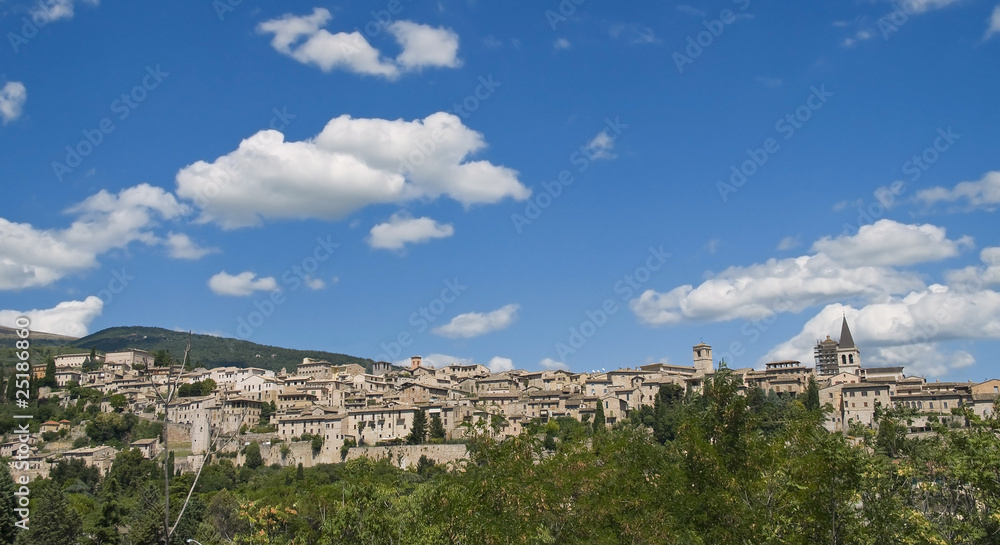Panoramic view of Spello. Umbria.