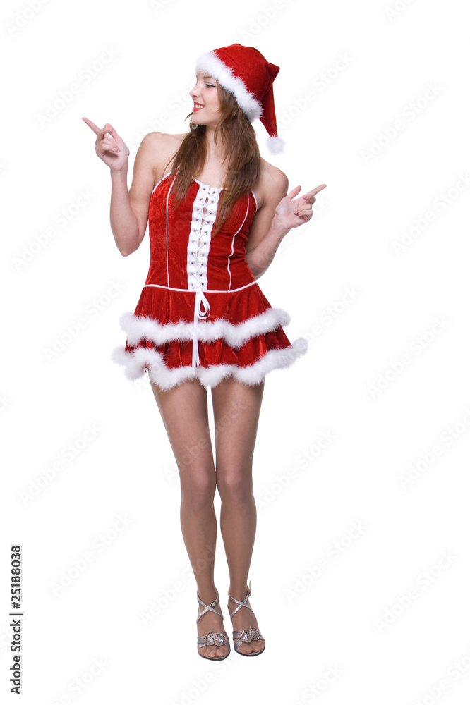 Beautiful dancing girl weared in santa clause dress Beautiful dancing girl weared in santa clause dress