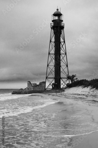 An old lighthouse on the seashore