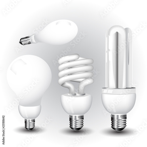 realistic vector-illustration of a economy light bulb collection