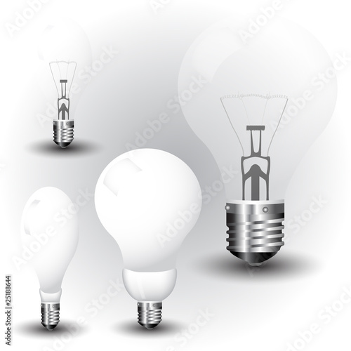 realistic vector-illustration of a economy light bulb collection