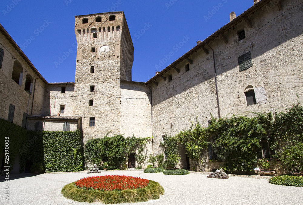 Courtyard of the castle of Montechiarugolo, Italy