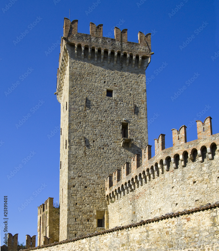 Tower and rampart walk of Vigoleno medieval village
