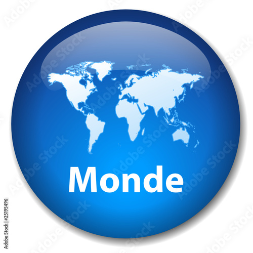 Bouton Web MONDE (global international tour planète terre carte)